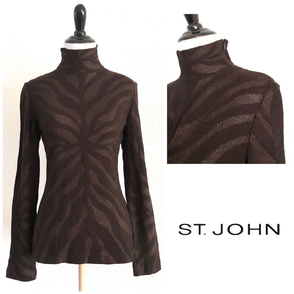 St. John Tops - St. John Collection Sparkly Mock Turtleneck Top